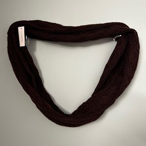 Plum Knitted Circle Scarf